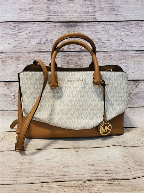 michael kors large savannah satchel vanilla|Savannah Large Signature Logo Satchel .